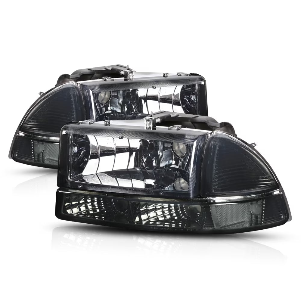 Smoke Tinted Headlight Clear Signal Reflector for Dodge Dakota/Durango O604