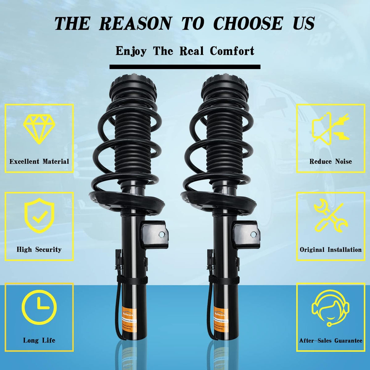 Pair Rear Left Right Shock Absorbers with Upper Mount Assembly J863836