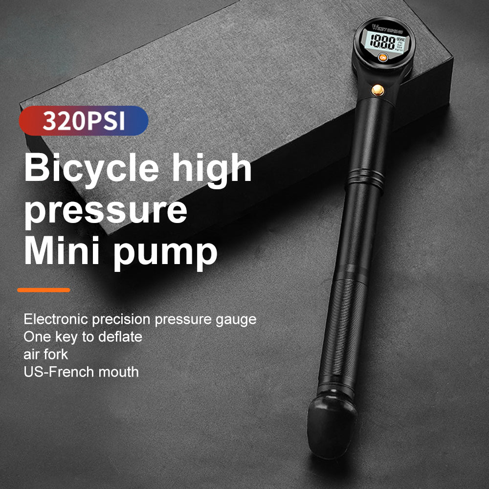 320PSI High Pressure Bike Air Shock Pump Digital Gauge V8926