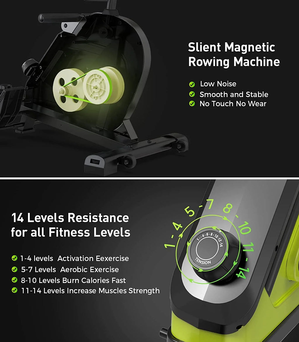 Magnetic Rowing Machine with LCD Monitor, Tablet Holder J449979