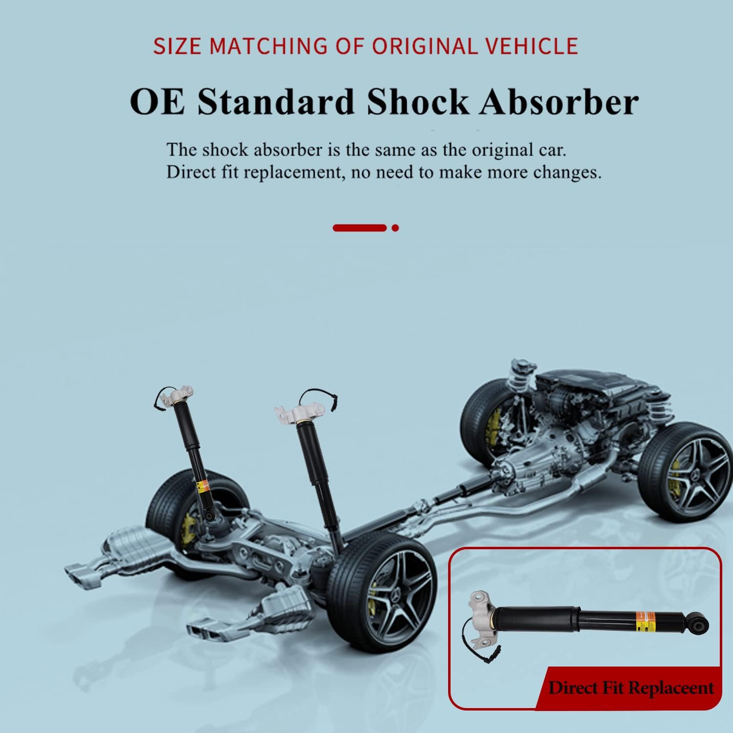 Pair Rear Left Right Shock Absorbers with Upper Mount Assembly J863836