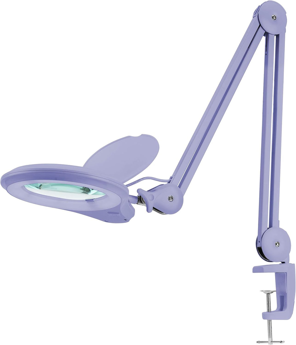 Gray 5 Inches Diameter Lens LED Magnifying Lamp with Clamp Q14674