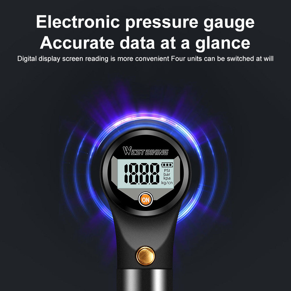320PSI High Pressure Bike Air Shock Pump Digital Gauge V8926