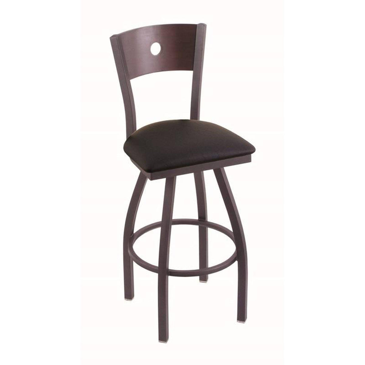 Black Vinyl Counter Stool with 360 Swivel R461796