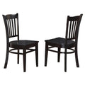 Set of 2 Black Wood Dining Chair Y80279