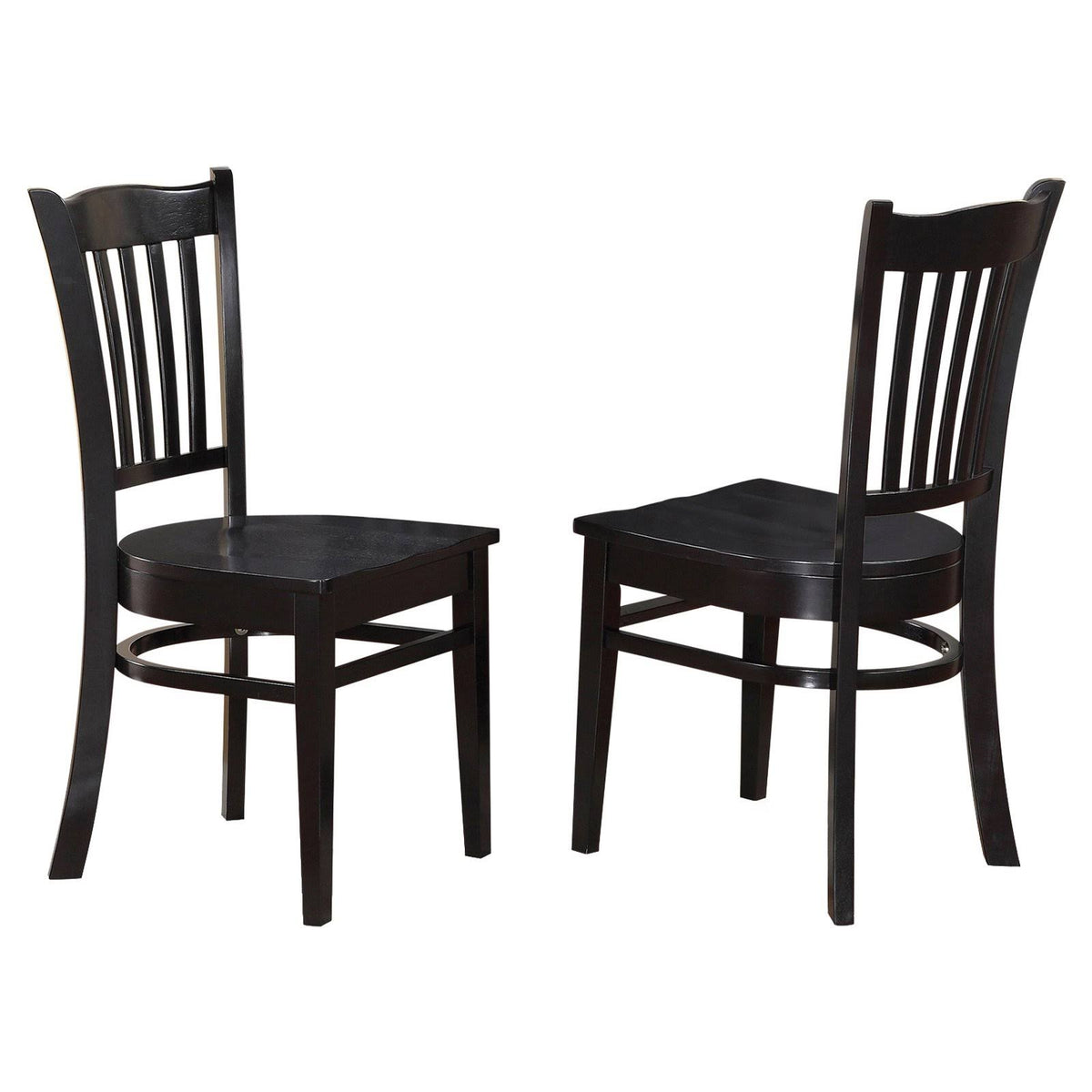 Set of 2 Black Wood Dining Chair Y80279