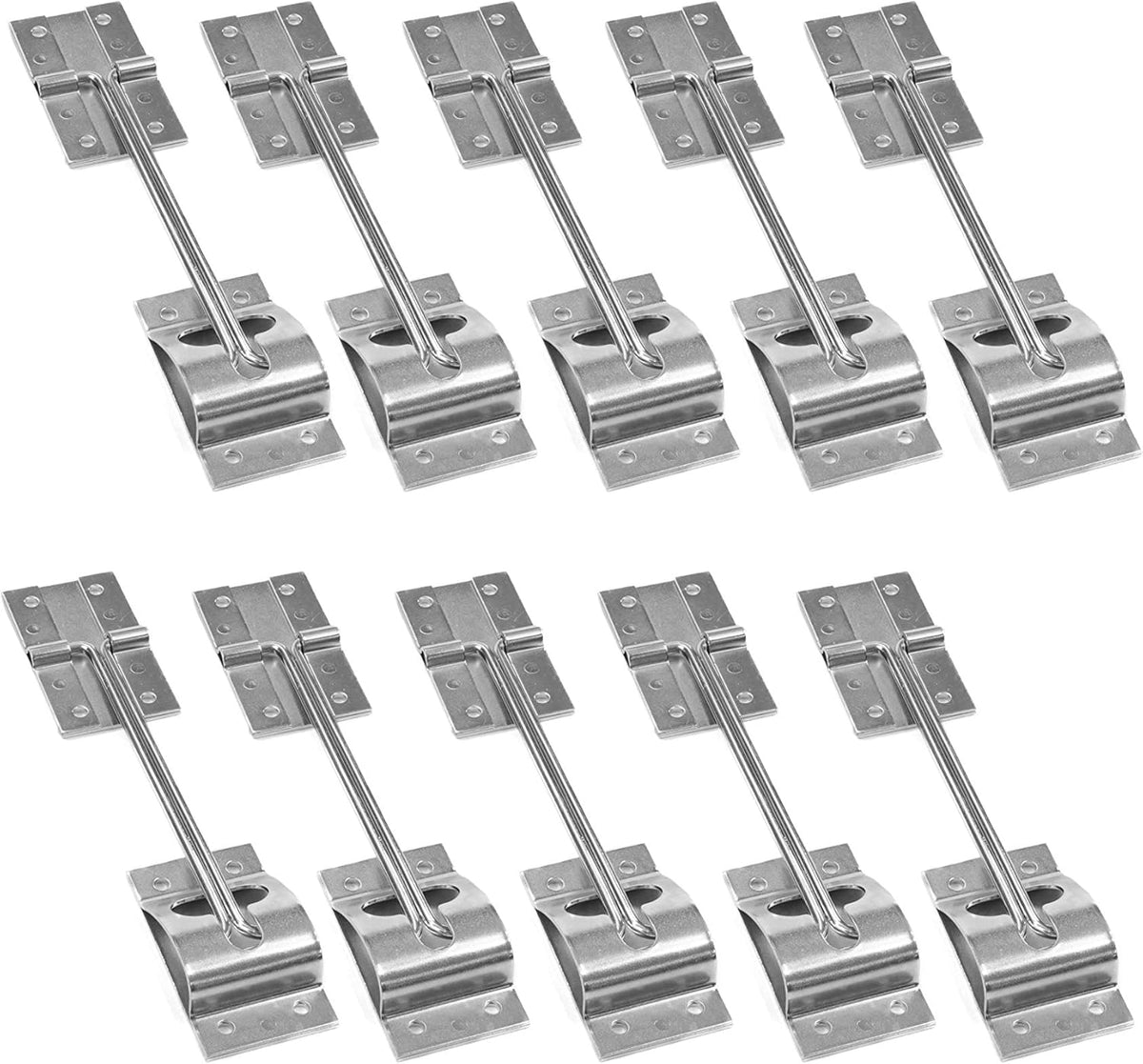 10 Metal T-Style Door Holder Entry Door Catches 6 Inch Long Zinc Plated Steel Pack of 2 J316