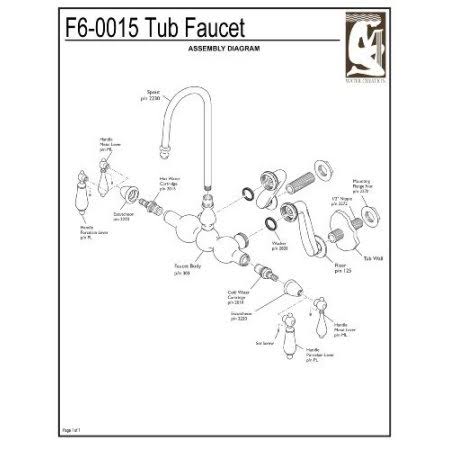 Vintage Classic Adjustable Spread Wall Mount Tub Faucet with Gooseneck Spout S677