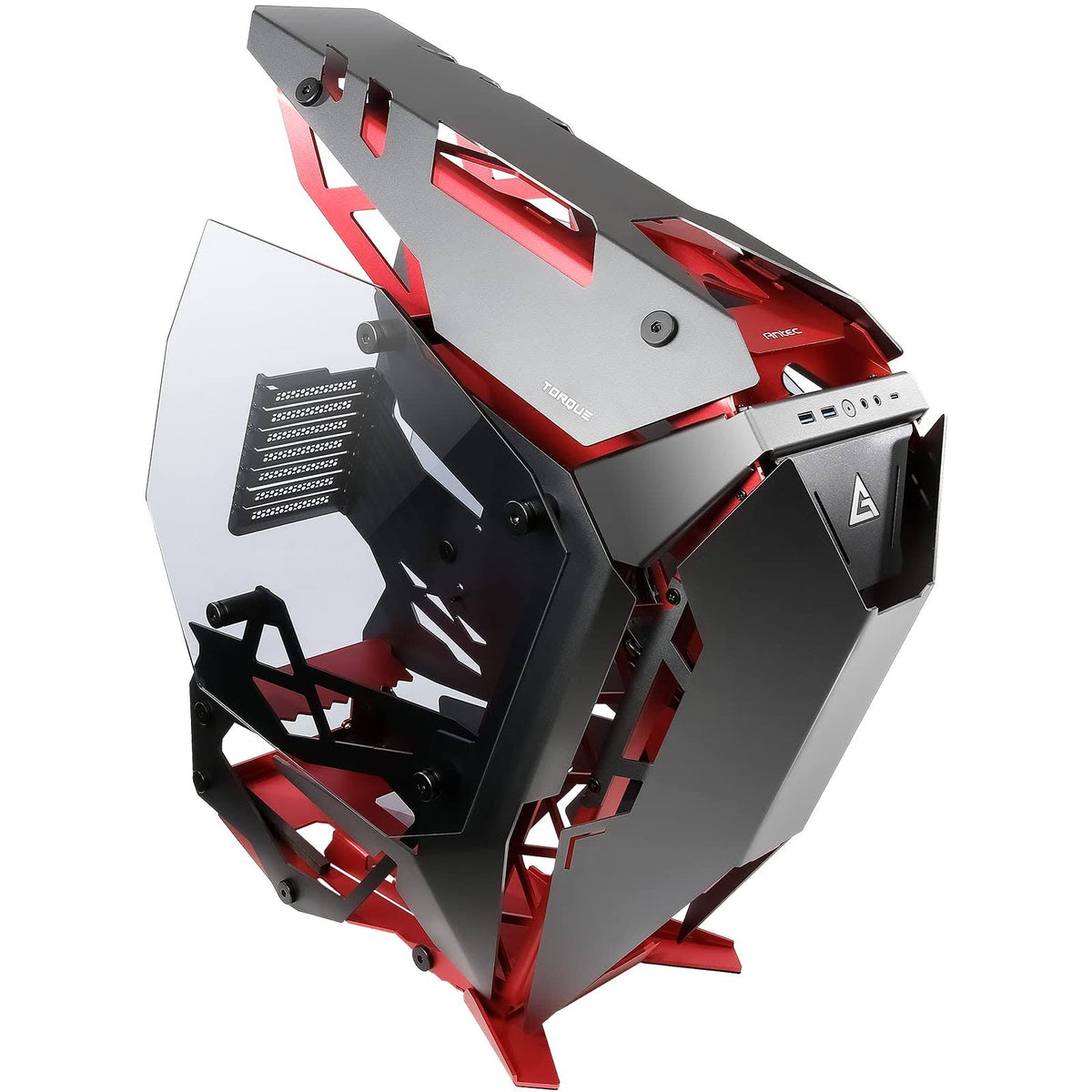 Black Red Aluminum ATX Mid Tower Computer Case X8219