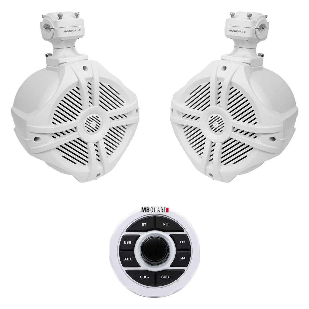 Marine Bluetooth Receiver USB/Aux with 2 Tower Speakers X19441