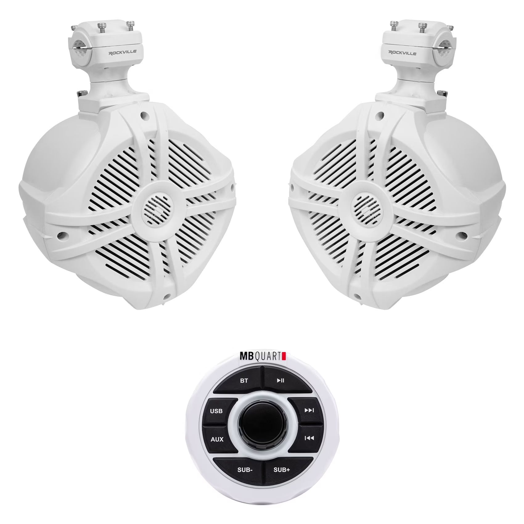 Marine Bluetooth Receiver USB/Aux with 2 Tower Speakers X19441
