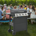 4 Burner Propane Gas Grill with Thermometer, 2 Prep Tables A18184