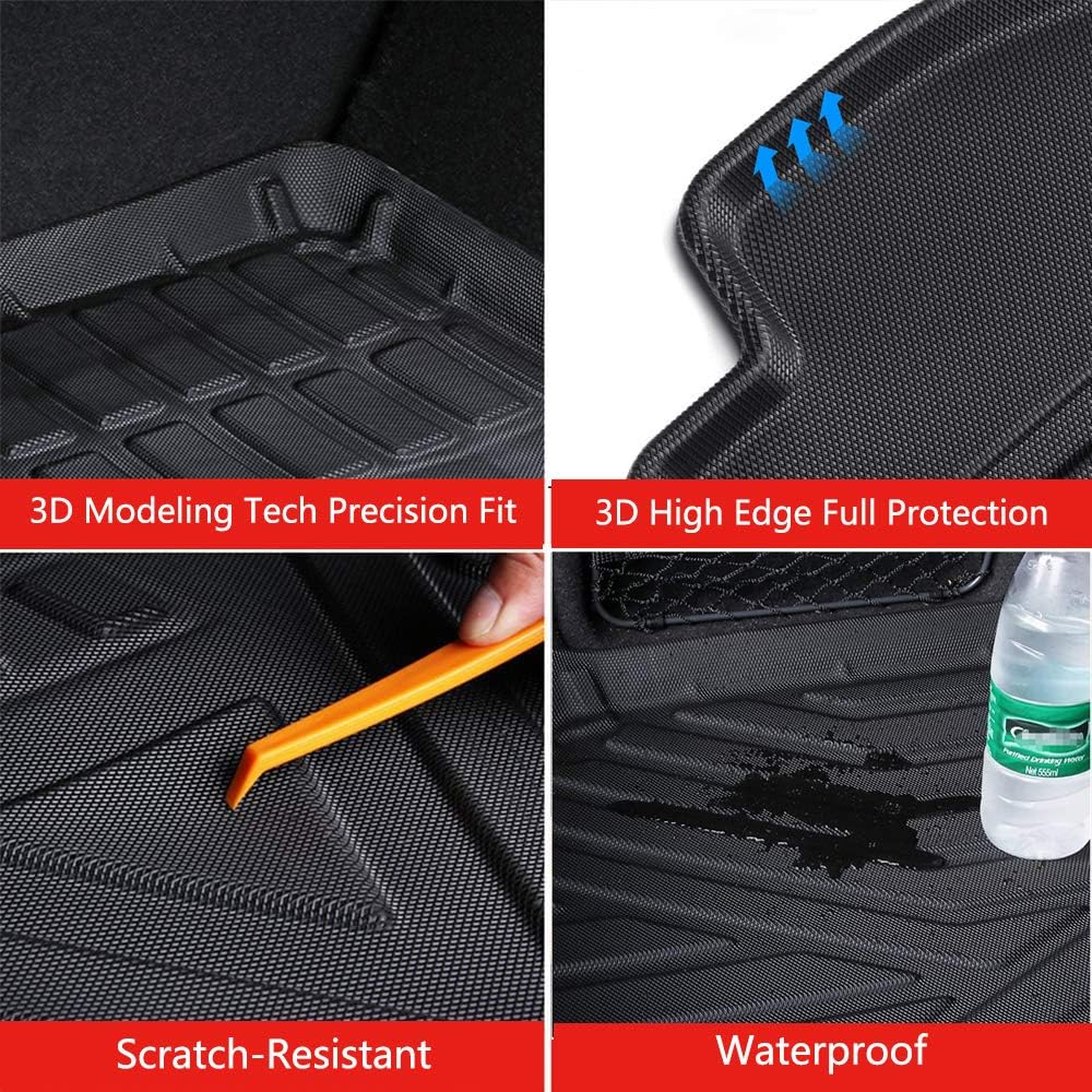 Cargo Liner Trunk Tray Cargo Mats Protector Custom Fit 3D Tech Waterproof Flexible TPO Pack of 2 Z82551