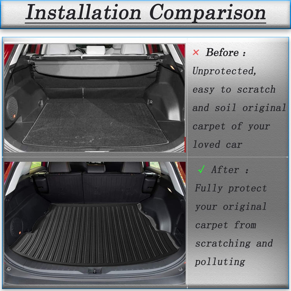 Cargo Liner Trunk Tray Cargo Mats Protector Custom Fit 3D Tech Waterproof Flexible TPO Pack of 2 Z82551