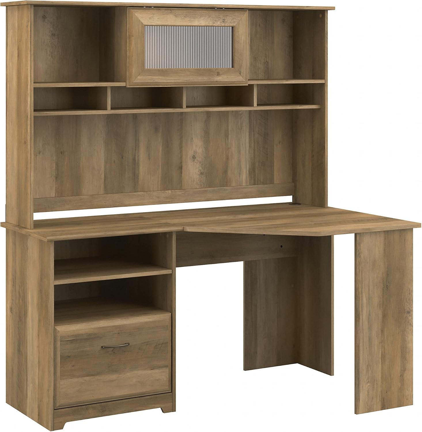 White Corner Desk with Hutch U9014