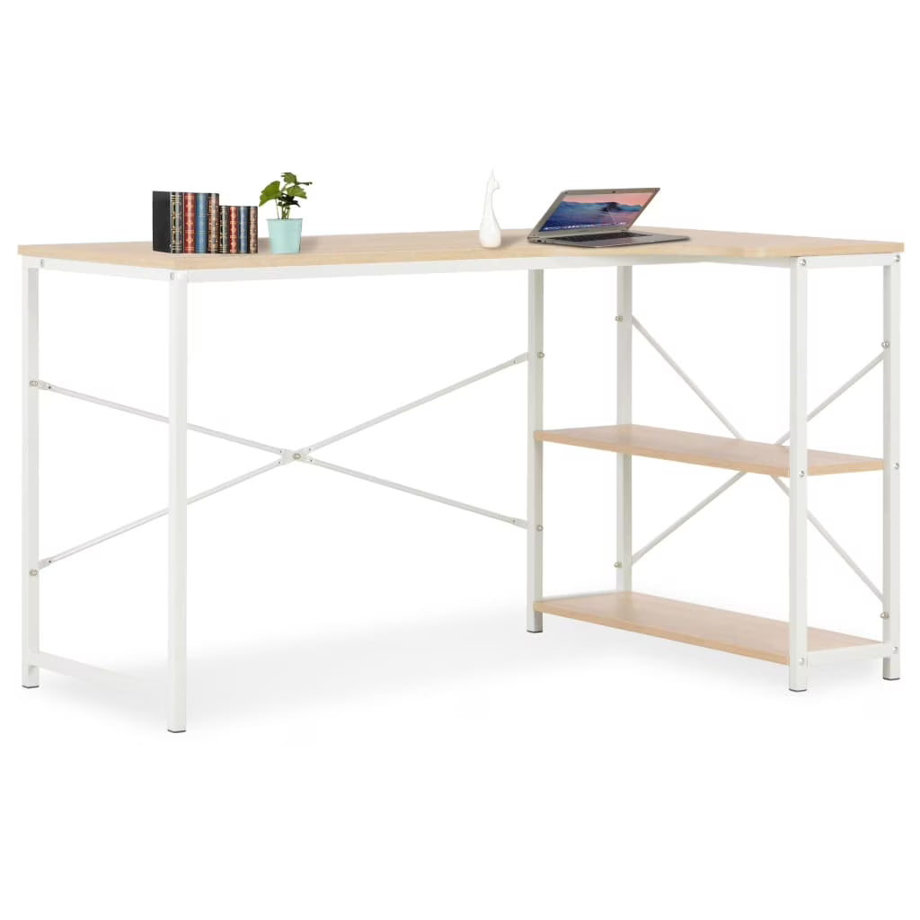 White and Oak Computer Desk X849066