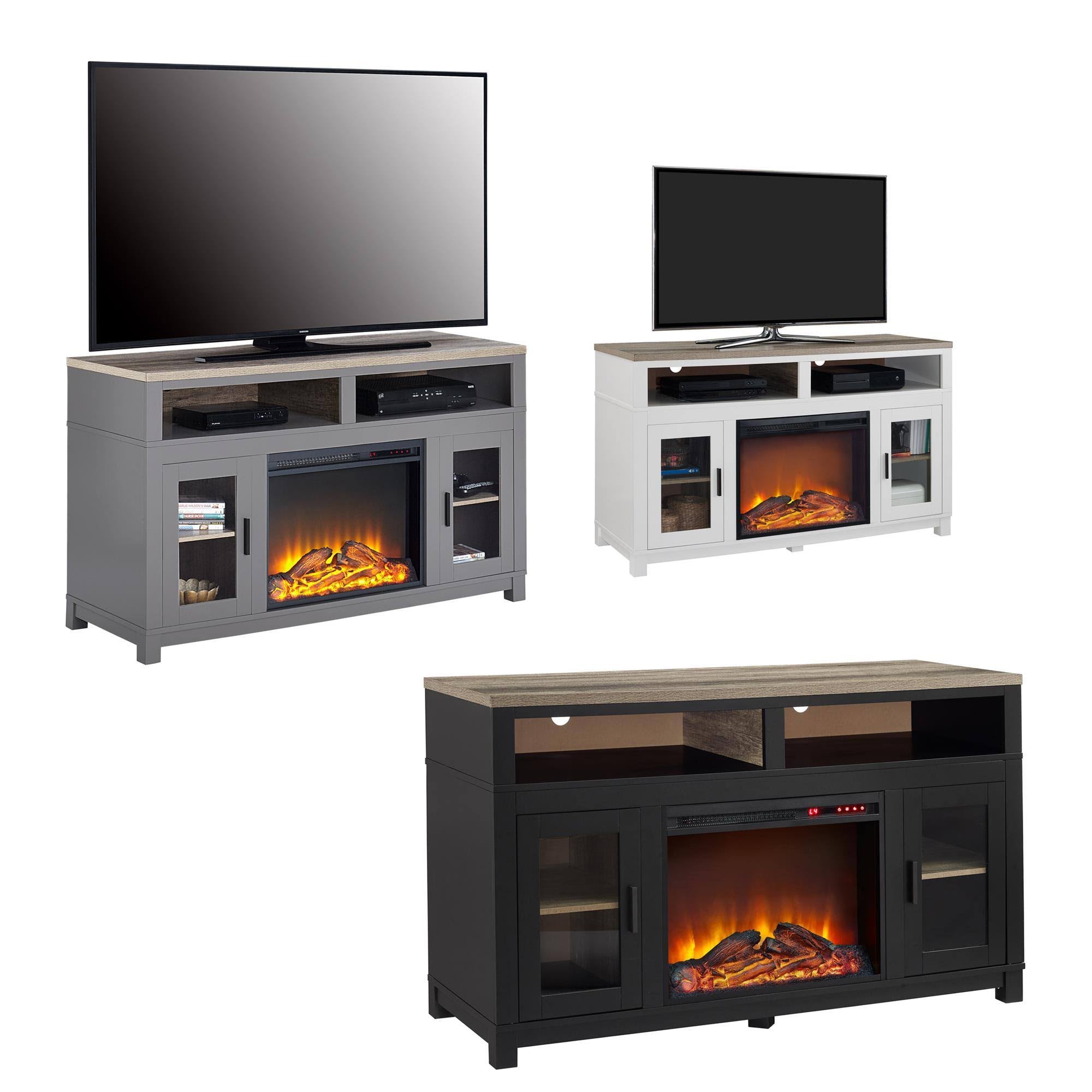 Black Electric Fireplace TV Stand F9720