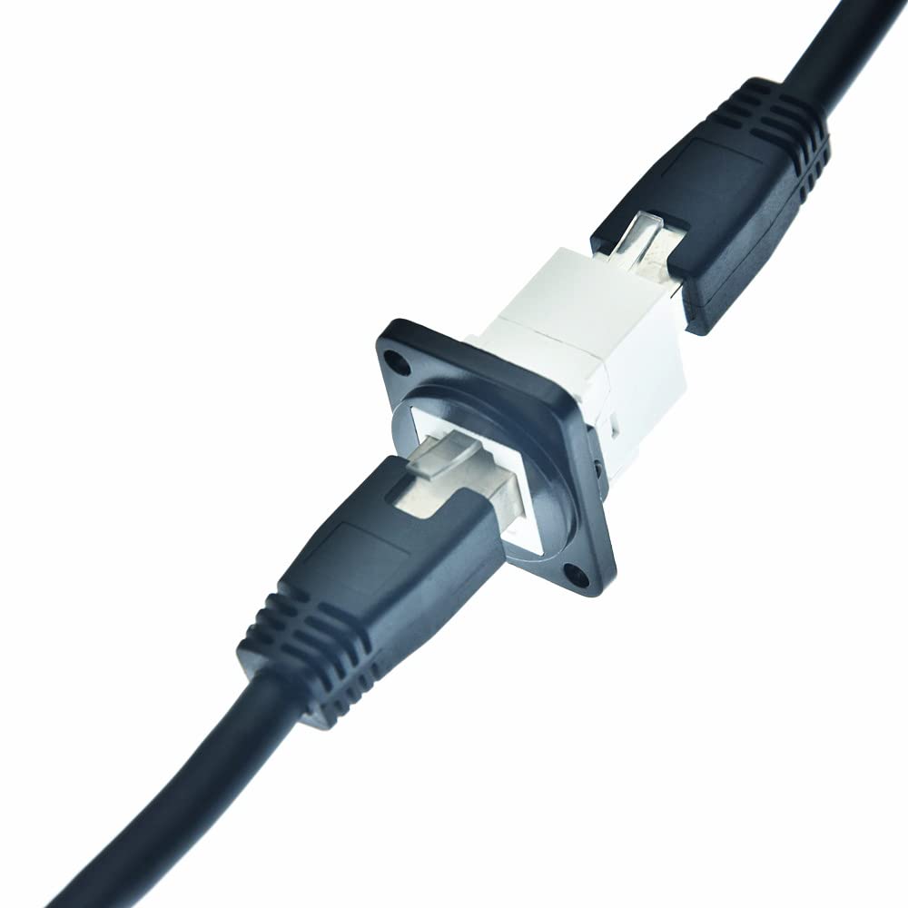 RJ45 Socket Panel Mount Connector, CAT6/CAT5E/CAT5 Female to Female LAN Adapter V3483