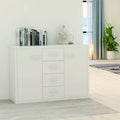 White Buffet Sideboard with Two Doors and Four Drawers T785