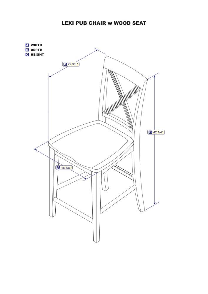 Caramel Latte Wood Seat Pub Chairs Set of 2 F4630