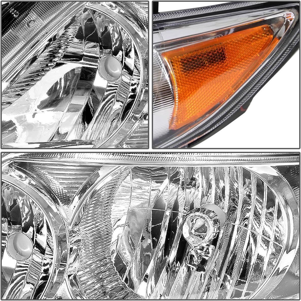 Chrome Housing Amber Corner Headlights Assembly K34845