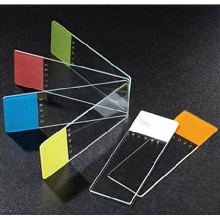 Frosted Ground Edge Microscope Slides, Yellow, 72/Box Q13478