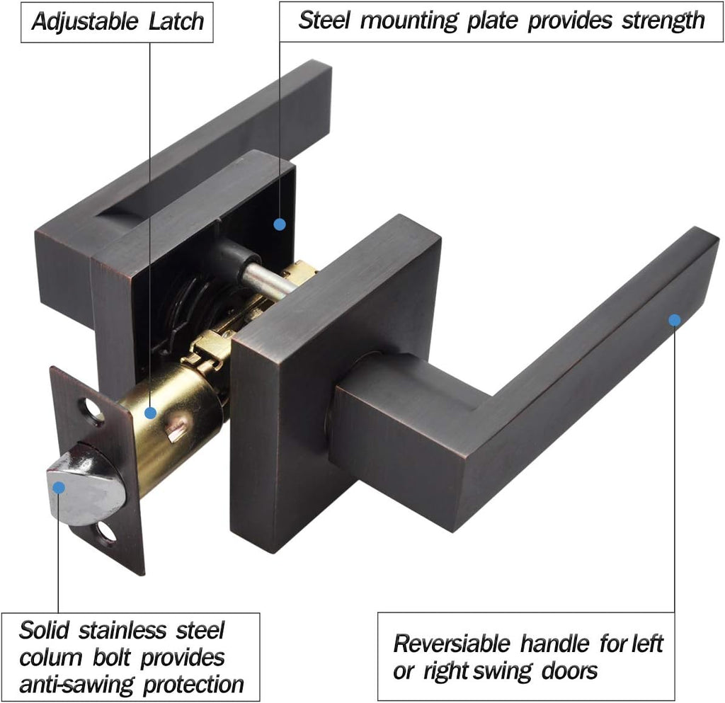 Heavy Duty Lever Handle Door Lock in Oil Rubbed Bronze P9046