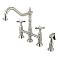 Brushed Nickel Kitchen Faucet with Brass Sprayer J194525