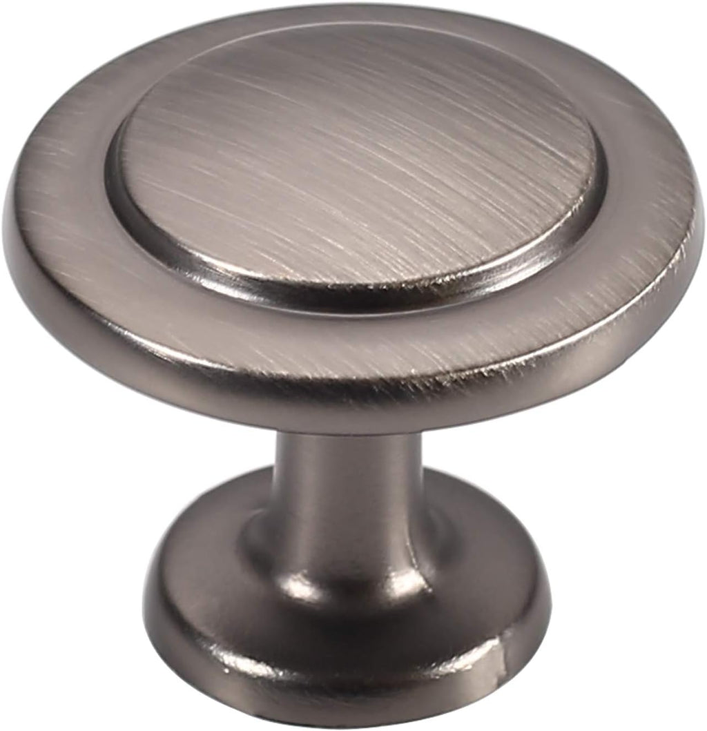 Flat Black 1-1/8 Inch Diameter Mushroom Round Cabinet Knobs 25 Pack E765432