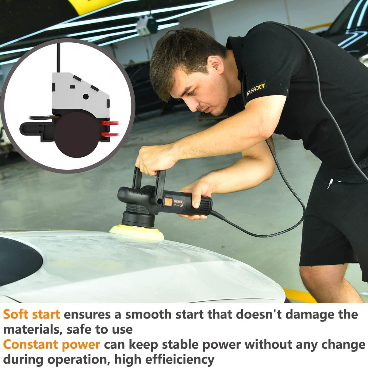 7 Inch Car Polishing Machine with Woolen Fleece Hood N73733