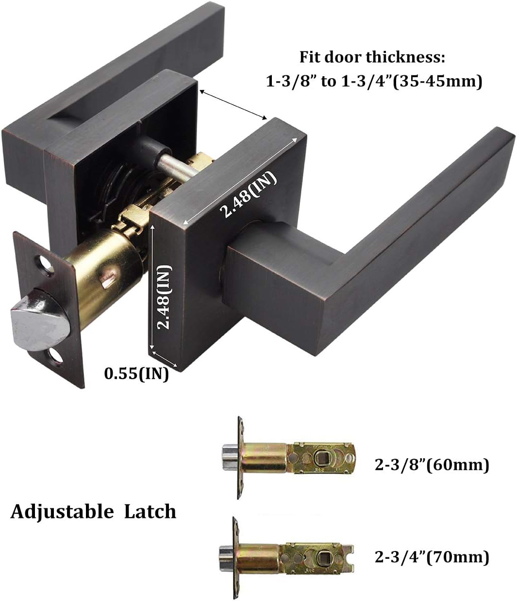 Heavy Duty Lever Handle Door Lock in Oil Rubbed Bronze P9046