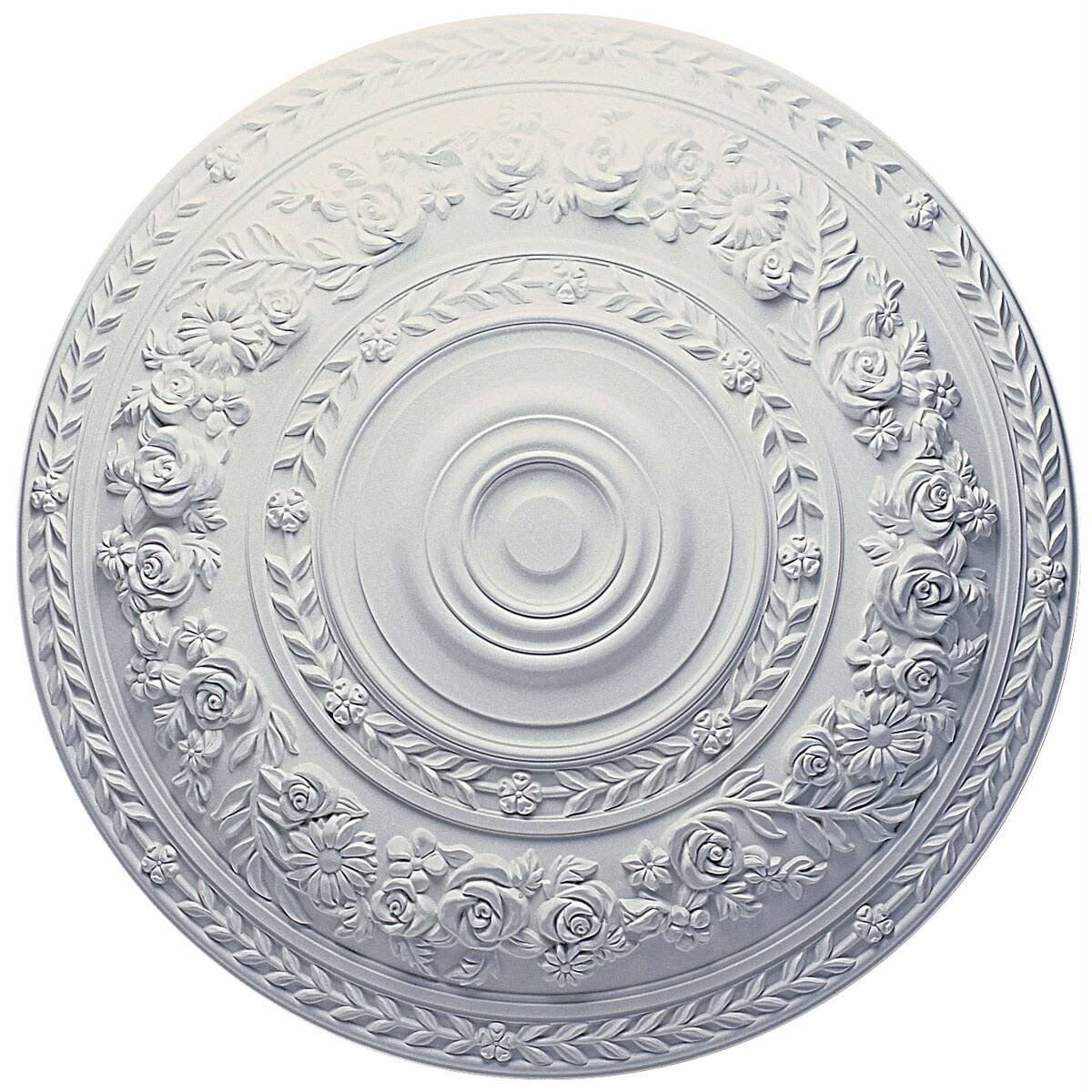 Hand-Painted Walnut Rose Ceiling Medallion C773