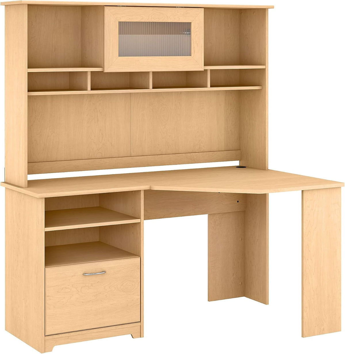 White Corner Desk with Hutch U9014