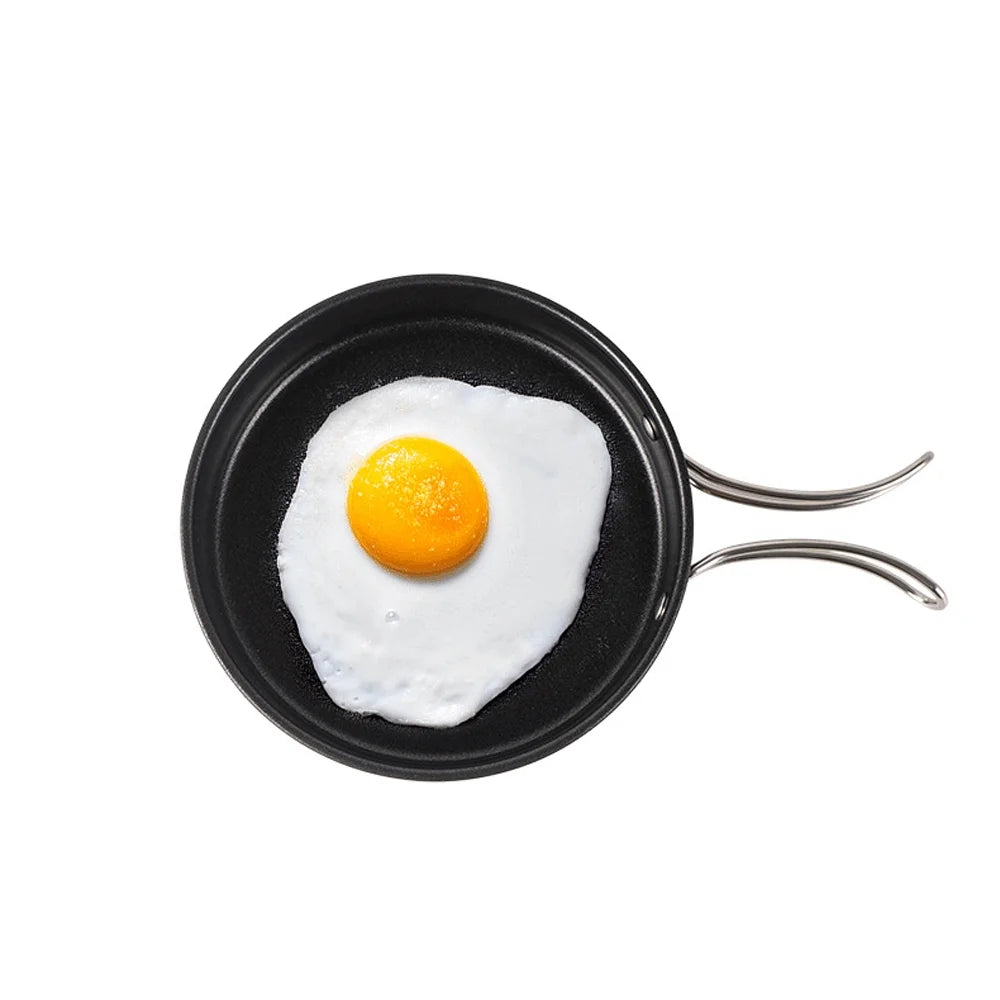 Stainless Steel Camping Cookware Set with Pot Frying Pan Kettle U79713