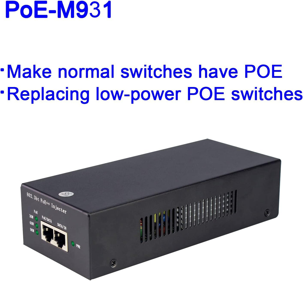 PoE Injector Adapter 95W Gigabit Ultra PoE++ Injector Metal housing O646