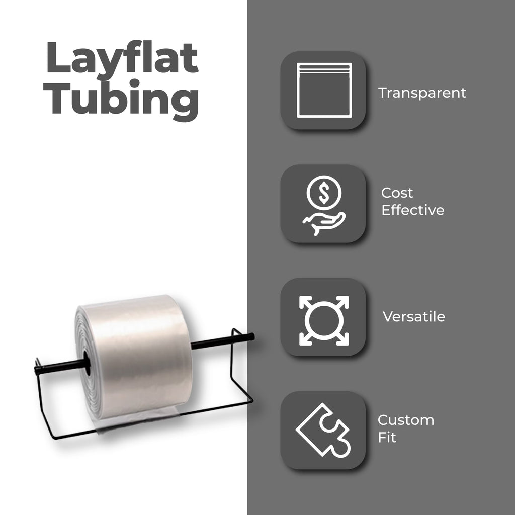 Clear Lay Flat Poly Tubing 4 Inches x 3000 Feet, 2 Mil - 1 Roll L395