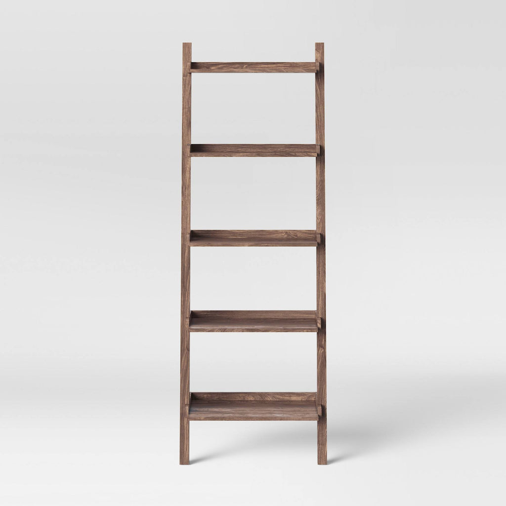 Walnut Brown Leaning Bookcase P45420