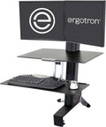 Black Sit Stand Dual Monitor Standing Desk Converter I154993