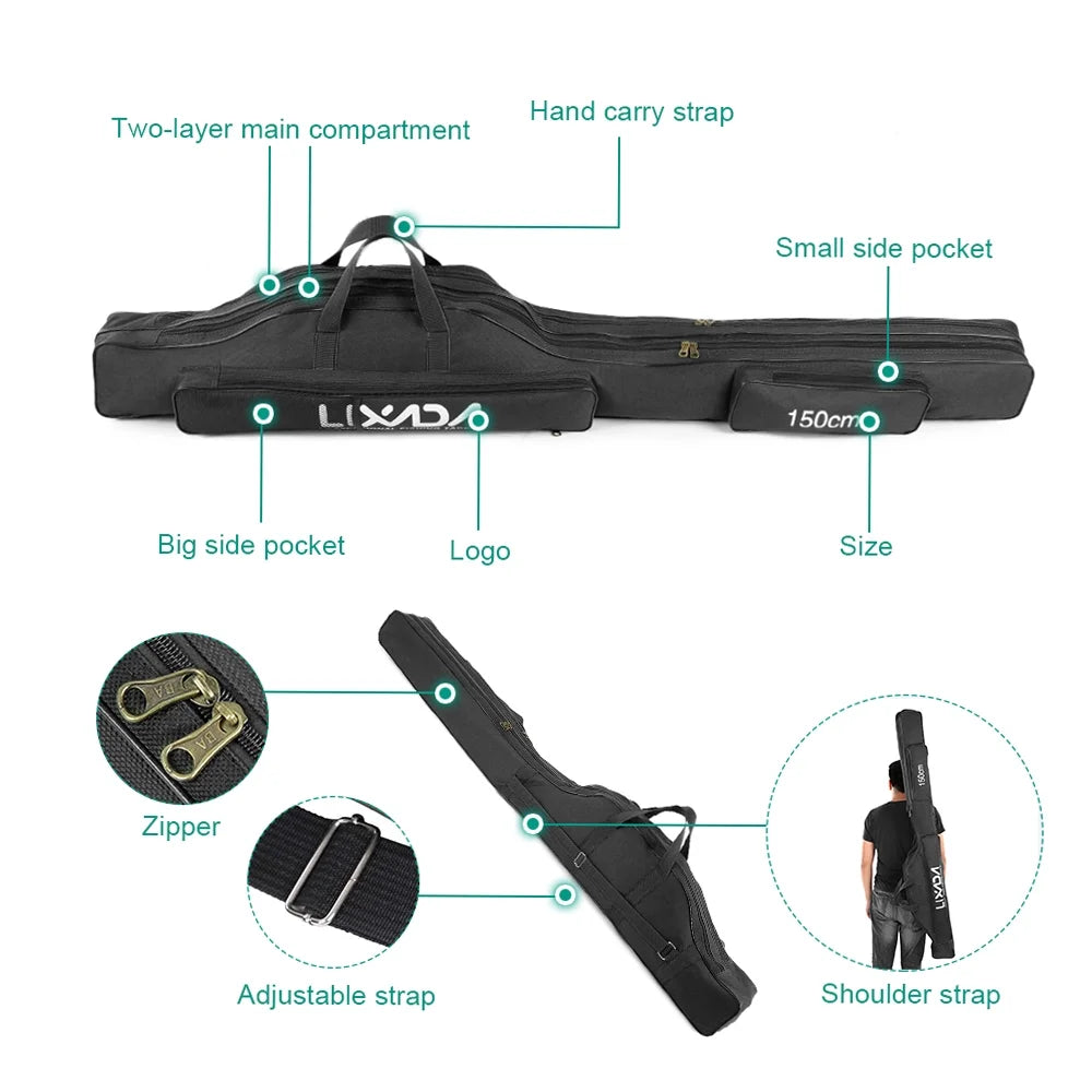 100cm130cm150cm Portable Fishing Rod Reel Bag Q56445