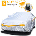 6 Layers Waterproof Hatchback Car Cover with Zipper Cotton E413