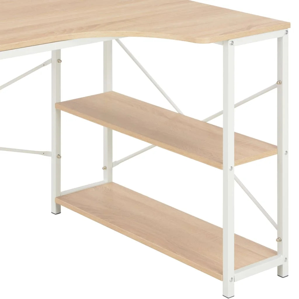 White and Oak Computer Desk X849066