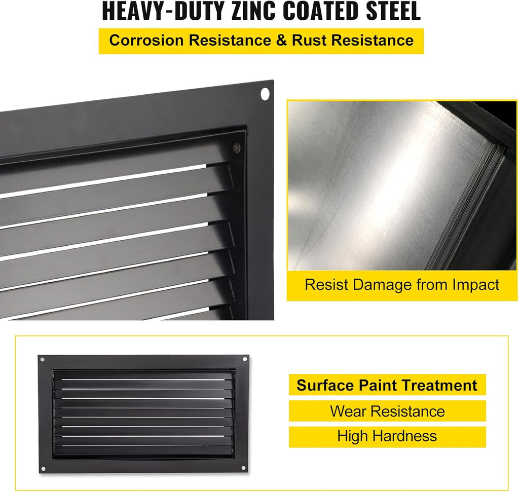 16" X 32" Black Wall Mounted Flood Vent J8257
