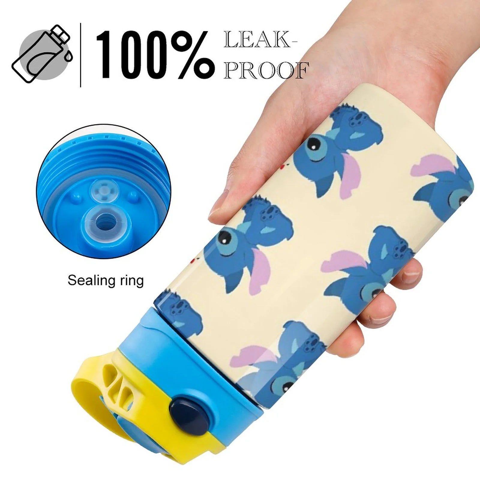 Animal Stitch Cartoon Children's Water Bottle Vacuum Insulated Stainless Steel Cup With Straw Toddler Thermoses T589874