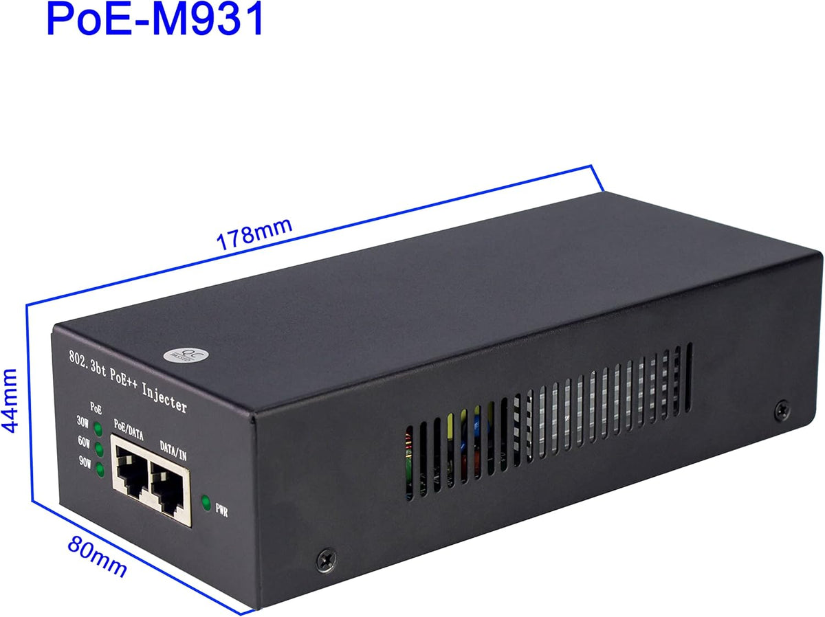 PoE Injector Adapter 95W Gigabit Ultra PoE++ Injector Metal housing O646