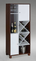 Espresso White Wood Wine Tower W870490