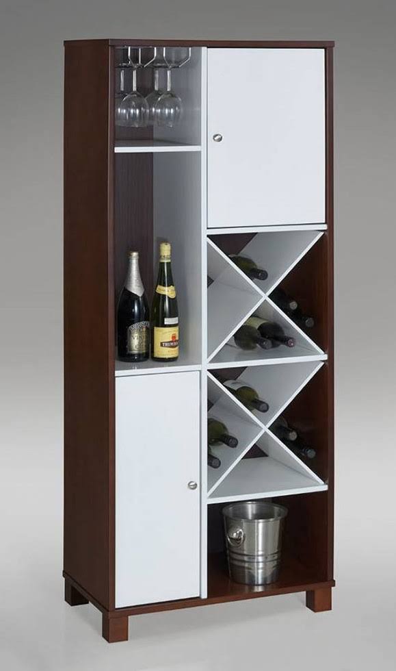 Espresso White Wood Wine Tower W870490