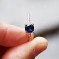 14k Rose Gold Blue Sapphire Ring Z261