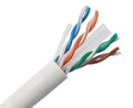 Cat6 Bulk Riser Ethernet Cable, CMR UL Listed Solid Copper UTP, 24 AWG 1000ft White M1858