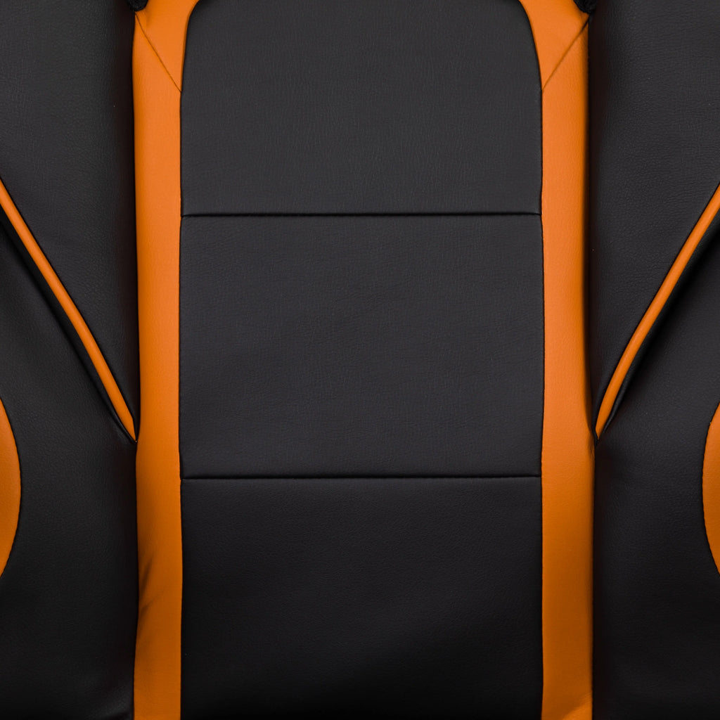 Black & Orange Gaming Chair with Footrest D64066
