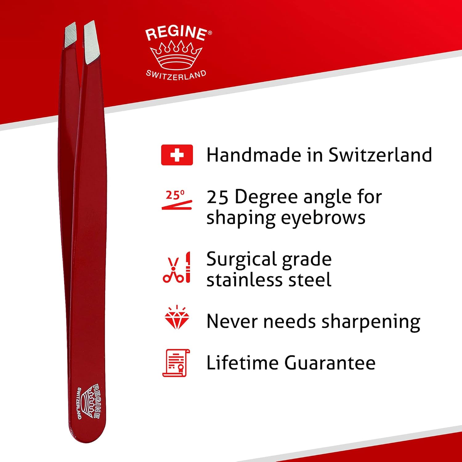 Stainless Steel Slant Tweezer, White Pack of 2 I459